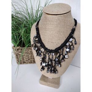 Vintage Tribal Oceanic Papua New Guinea Black Bead Shell Multi Strand‎ Necklace